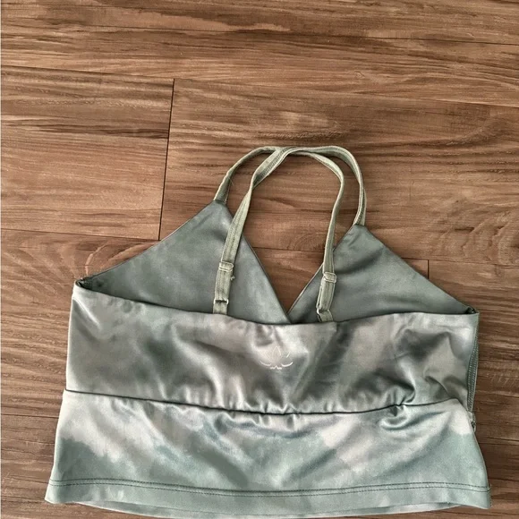 Beyond Yoga Teal Tie-Dye Leggings and Bra Set - Picture 4 of 5